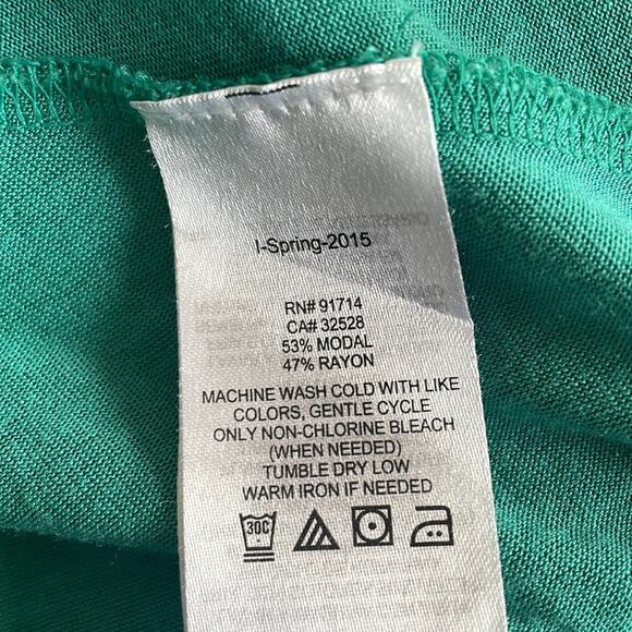 Armani Exchange A|X Kelly Green Asymmetrical Tank Top T-Shirt V Neck St Patricks - Picture 5 of 5